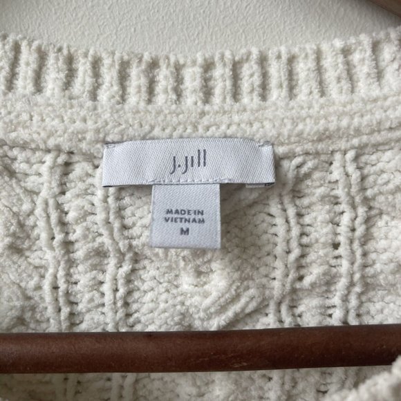 J. Jill Chunky Cable Knit Pullover Chenille Sweater Super Soft Womens Medium EUC - Picture 3 of 7